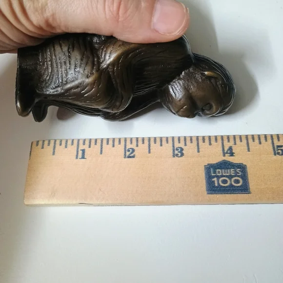 Levenger Vtg Bronze Brass Monkey Ape Ring Mail Letter Holder Paper Weight Desk - Picture 10 of 10